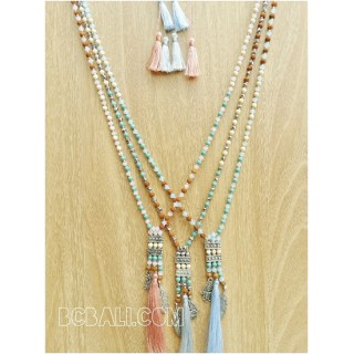 tassels necklaces charms crystal beads indian style 